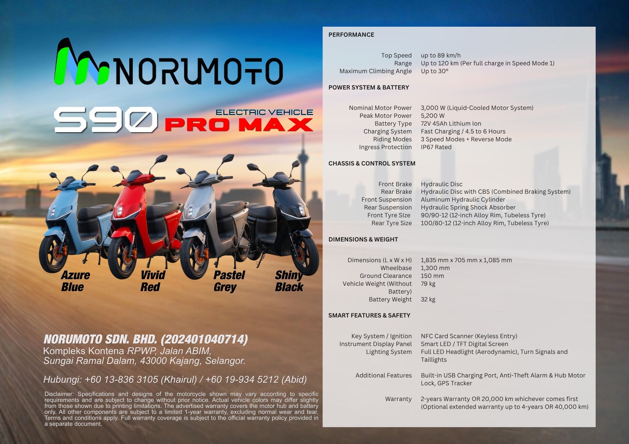 Norumoto S90 Pro Max Brochure Back